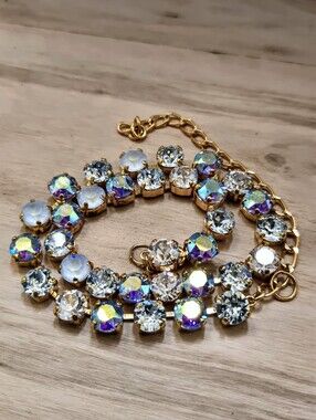 Freezing Blue AB Swarovski Crystal Necklace In 18k Gold Plated